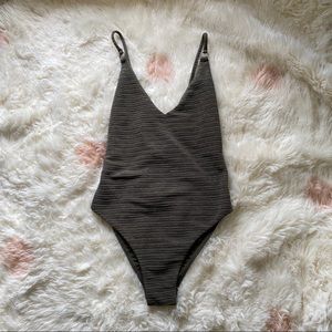 Forest Green Ribbed Billabong One Piece